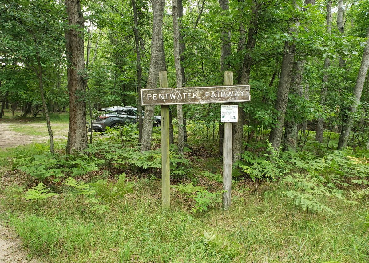 Pentwater Pathways sign
